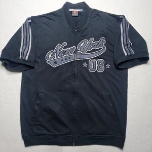 212 NYC New York Sweatshirt Men's Large Black Short Sleeve Heavy Weight Y2K